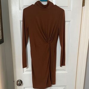 Cider Elegant Rust Long Sleeve Dress